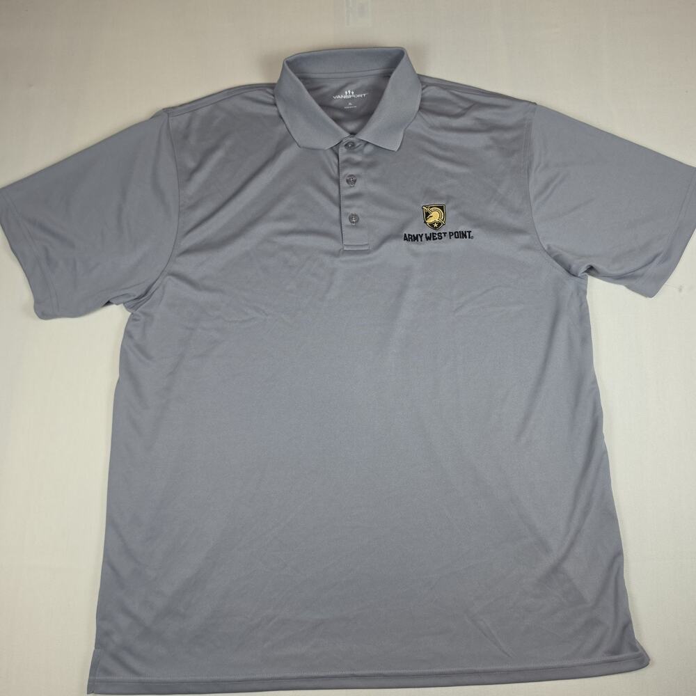 VanSport Army West Point Men's Polo Shirt XL Gray Performance Golf NWOT